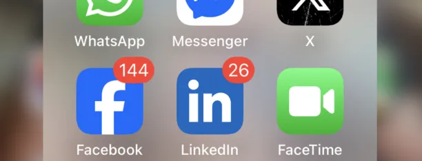 social media notifications overload LinkedIn Facebook X marine business communication