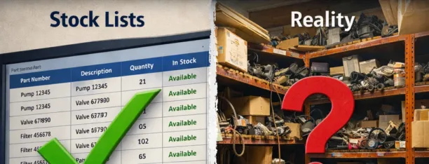 Stock list vs reality